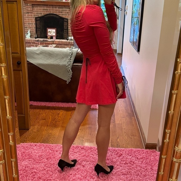 Molly Goddard Pink Cotton Lola Ruched Short Mini Dress Size US 4 / UK 8 EUC - Picture 4 of 11